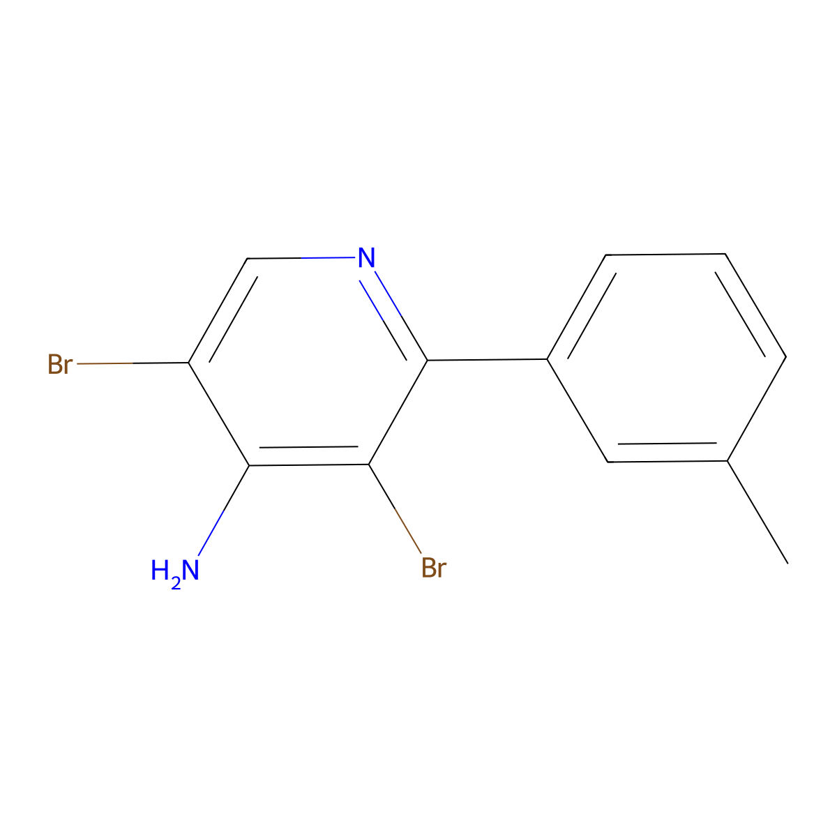 4-Amino-3,5-dibromo-2-(3-tolyl)pyridine molecular structure, CAS 1563533-63-0