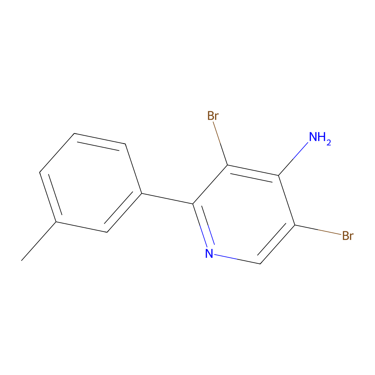 4-Amino-3,5-dibromo-2-(3-tolyl)pyridine molecular structure, CAS 1563533-63-0