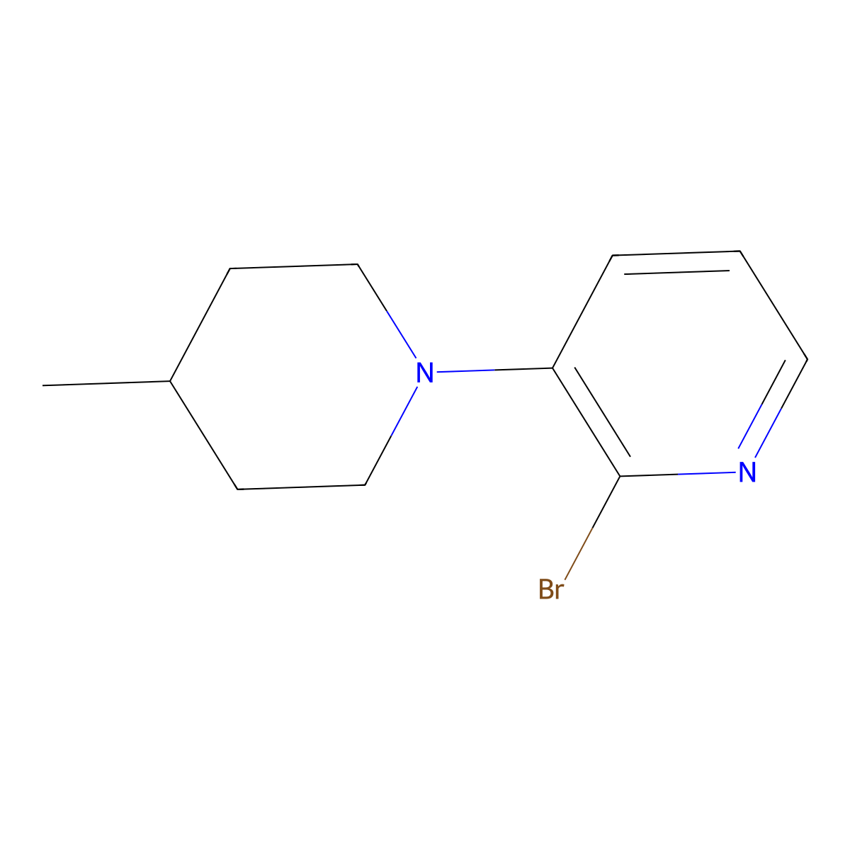 2-Bromo-3-(4-methylpiperidin-1-YL)pyridine molecular structure, CAS 1563533-64-1