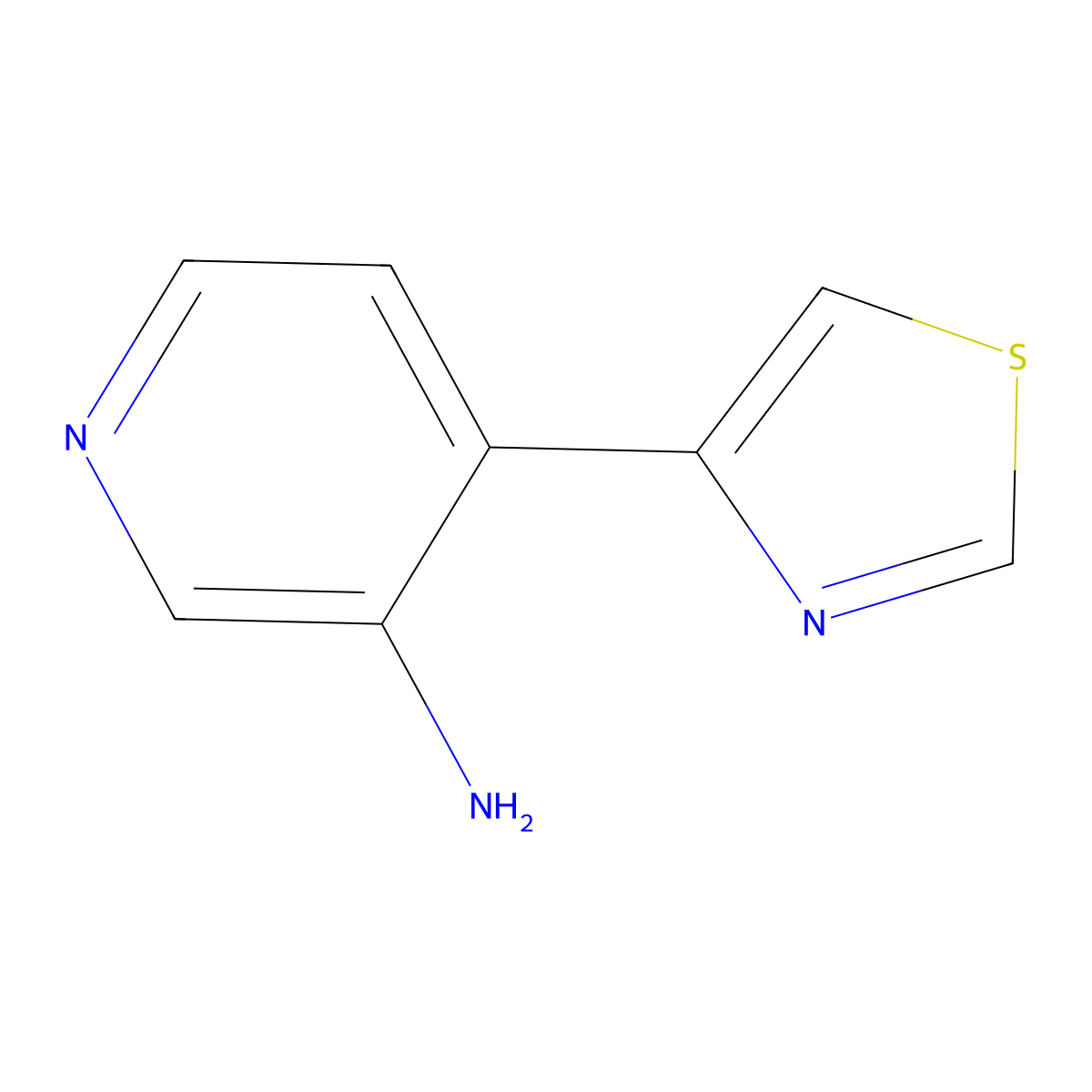 3-Amino-4-(4-thiazolyl)pyridine molecular structure, CAS 1563533-65-2