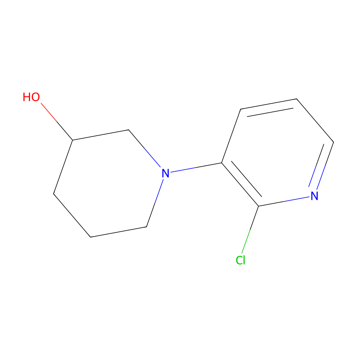 1-(2-Chloropyridin-3-yl)piperidin-3-ol molecular structure, CAS 1563533-66-3