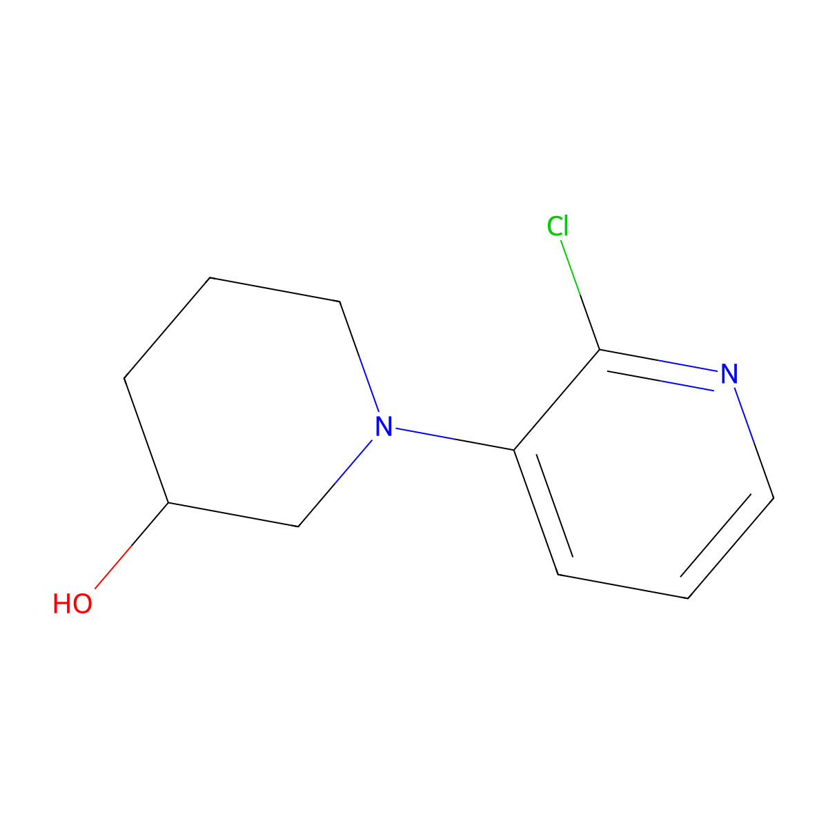 1-(2-Chloropyridin-3-yl)piperidin-3-ol molecular structure, CAS 1563533-66-3