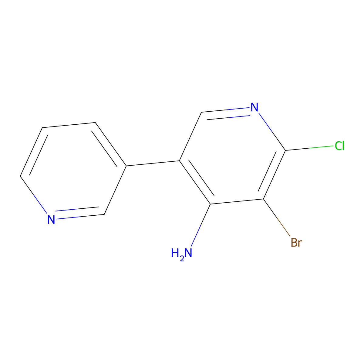 4-Amino-2-chloro-3-bromo-5,3'-bipyridine molecular structure, CAS 1563533-67-4