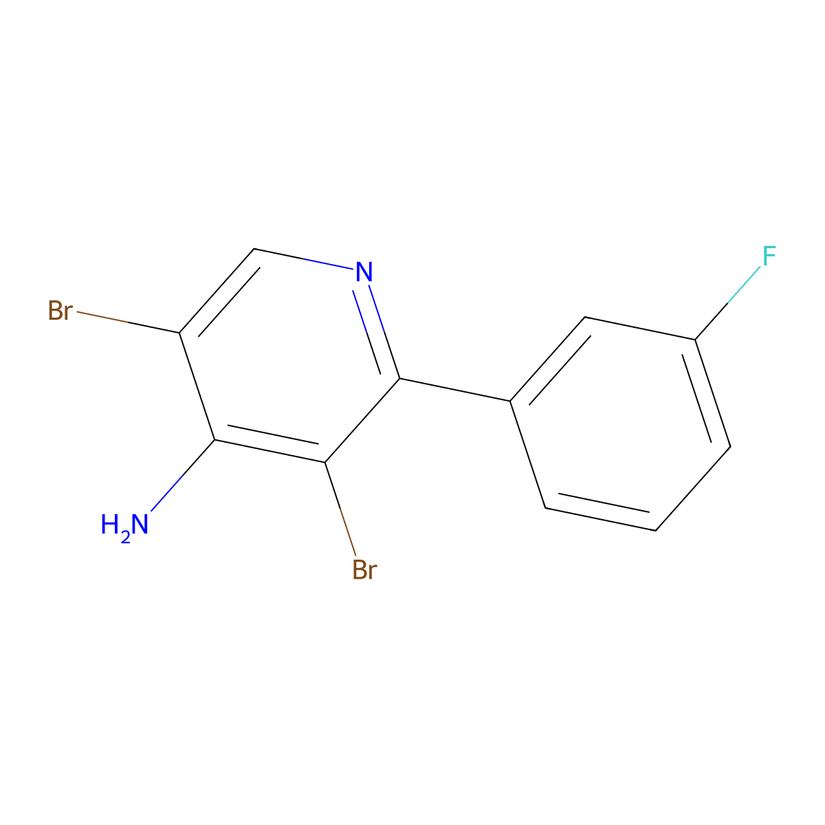 4-Amino-3,5-dibromo-2-(3-fluorophenyl)pyridine molecular structure, CAS 1563533-68-5