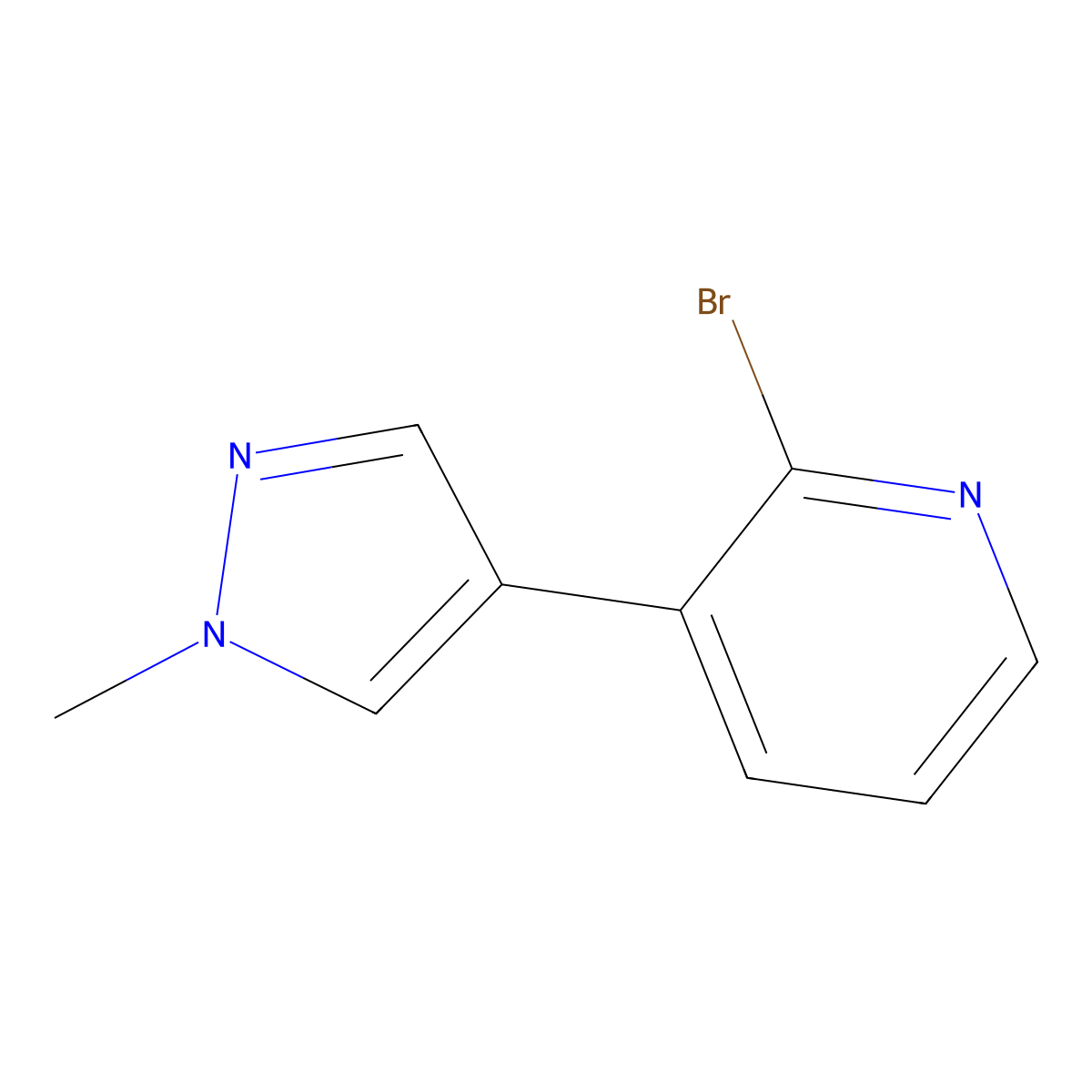 2-Bromo-3-(1-methyl-1H-pyrazol-4-YL)pyridine molecular structure, CAS 1563533-70-9