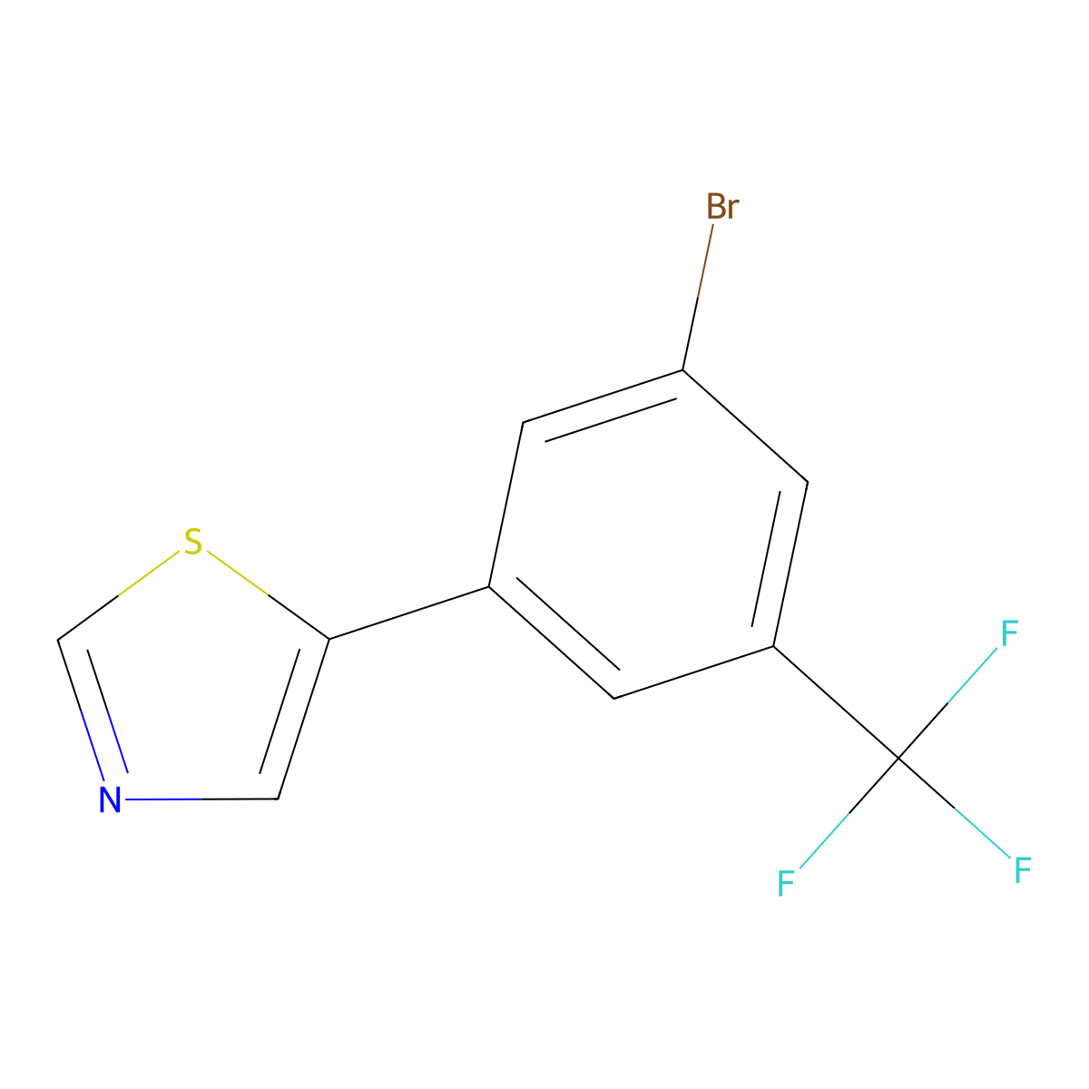 3-Trifluoromethyl-5-(thiazol-5-yl)bromobenzene molecular structure, CAS 1563533-71-0