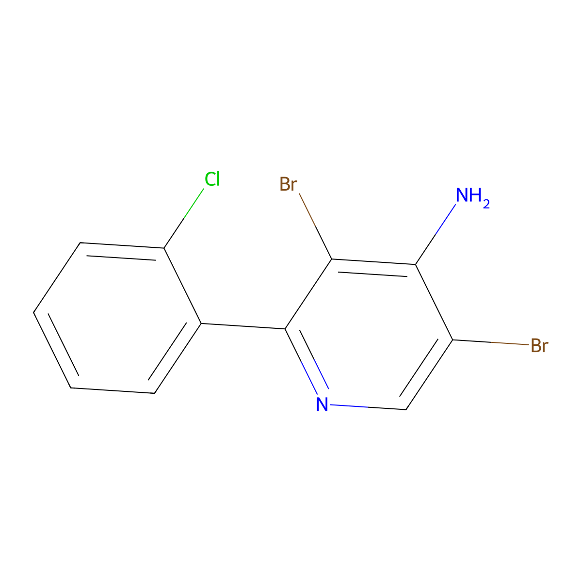 4-Amino-3,5-dibromo-2-(2-chlorophenyl)pyridine molecular structure, CAS 1563533-72-1