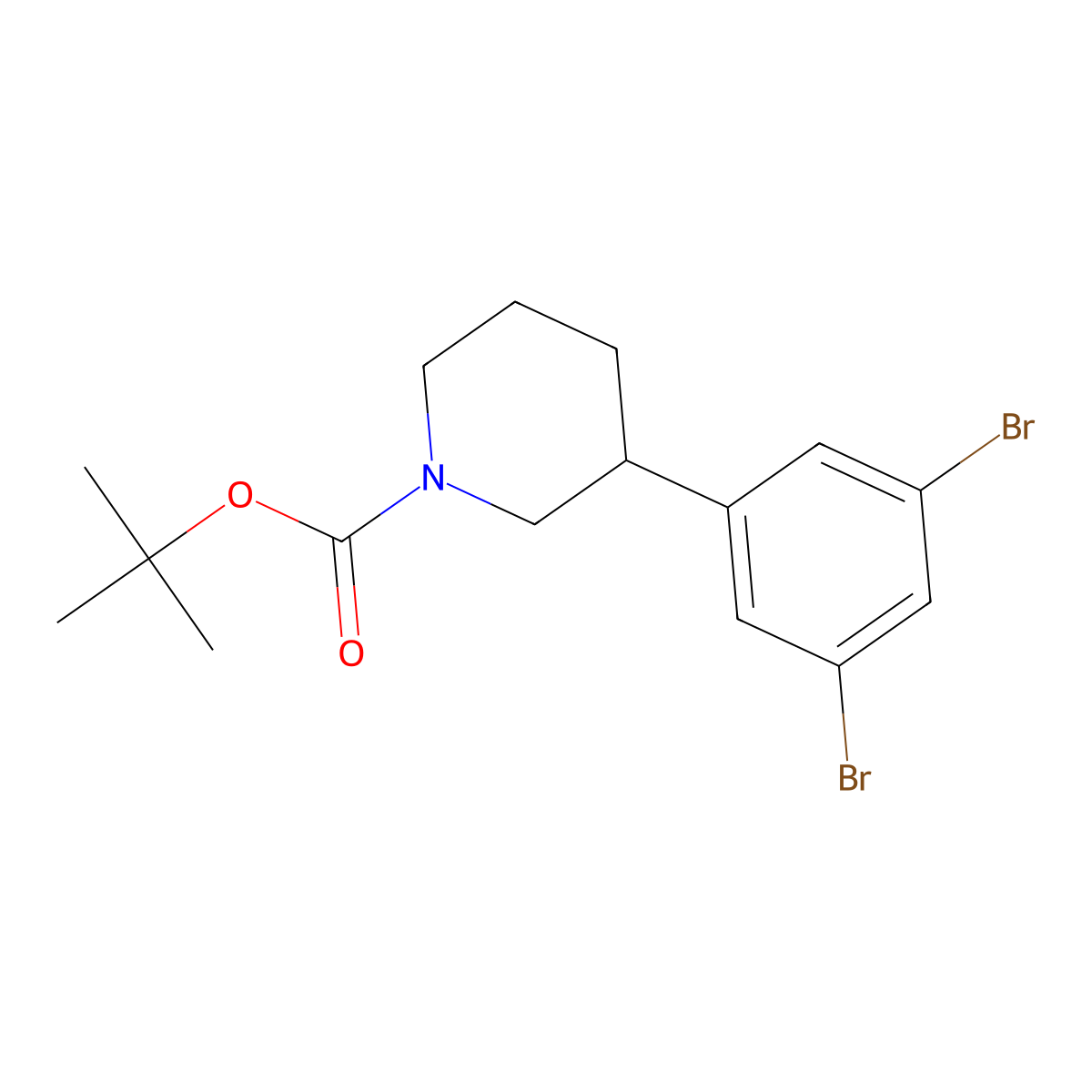 1-Boc-3-(3,5-dibromophenyl)piperidine molecular structure, CAS 1563533-74-3