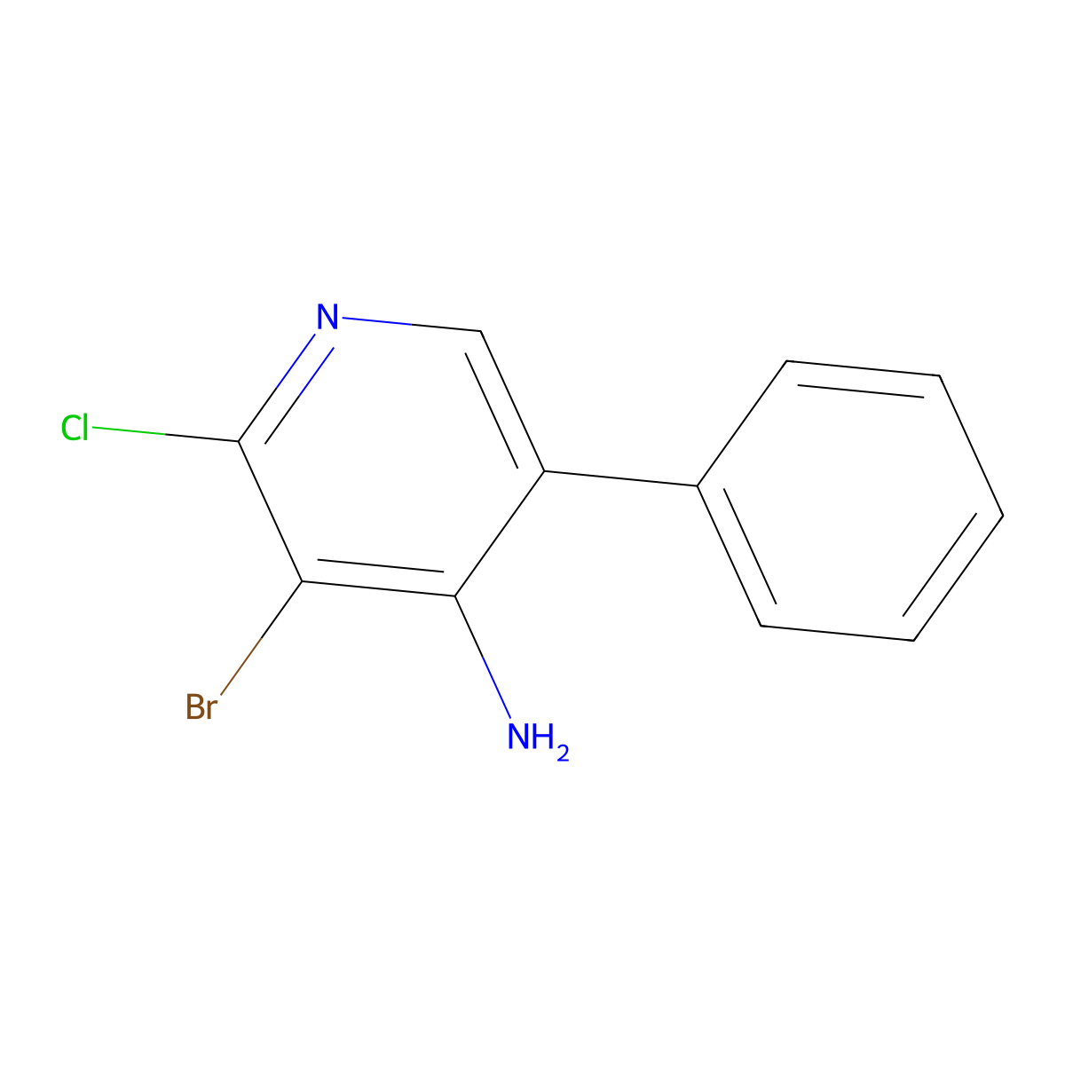 4-Amino-2-chloro-3-bromo-5-phenylpyridine molecular structure, CAS 1563533-75-4