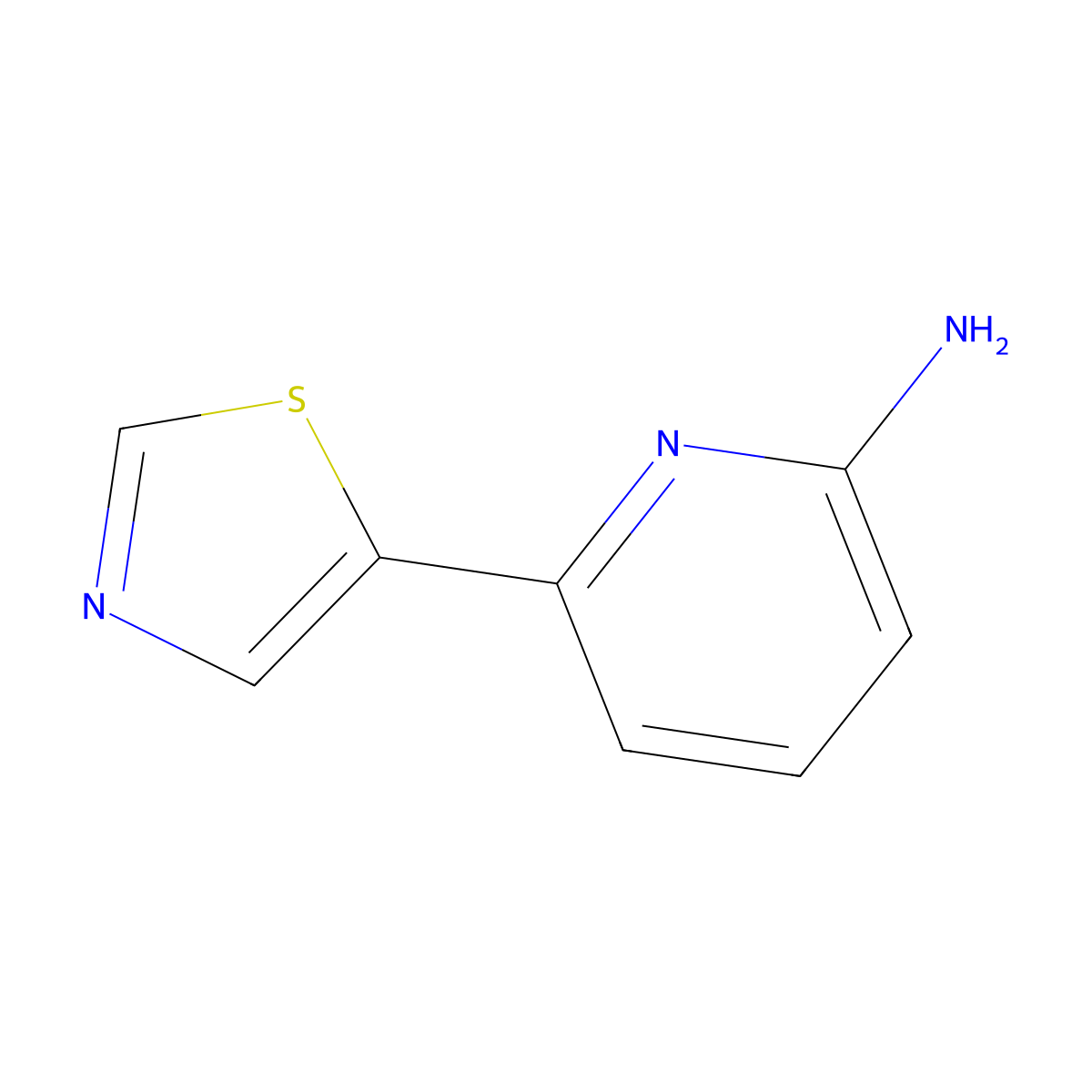 2-Amino-6-(5-thiazolyl)pyridine molecular structure, CAS 1563533-77-6