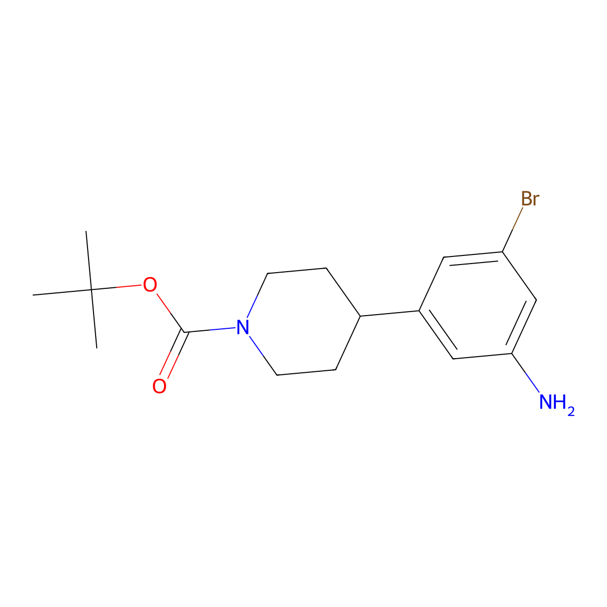 3-Amino-5-(N-Boc-piperidin-4-yl)bromobenzene molecular structure, CAS 1563533-84-5