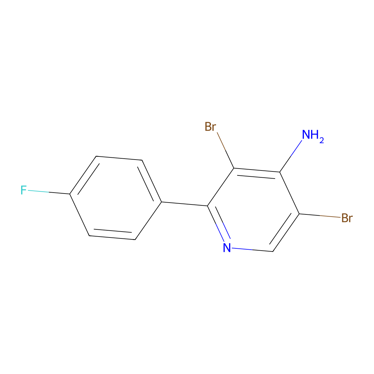 4-Amino-3,5-dibromo-2-(4-fluorophenyl)pyridine molecular structure, CAS 1563533-86-7