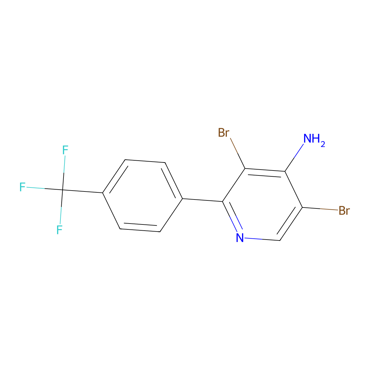 4-Amino-3,5-dibromo-2-(4-trifluoromethylphenyl)pyridine molecular structure, CAS 1563533-90-3
