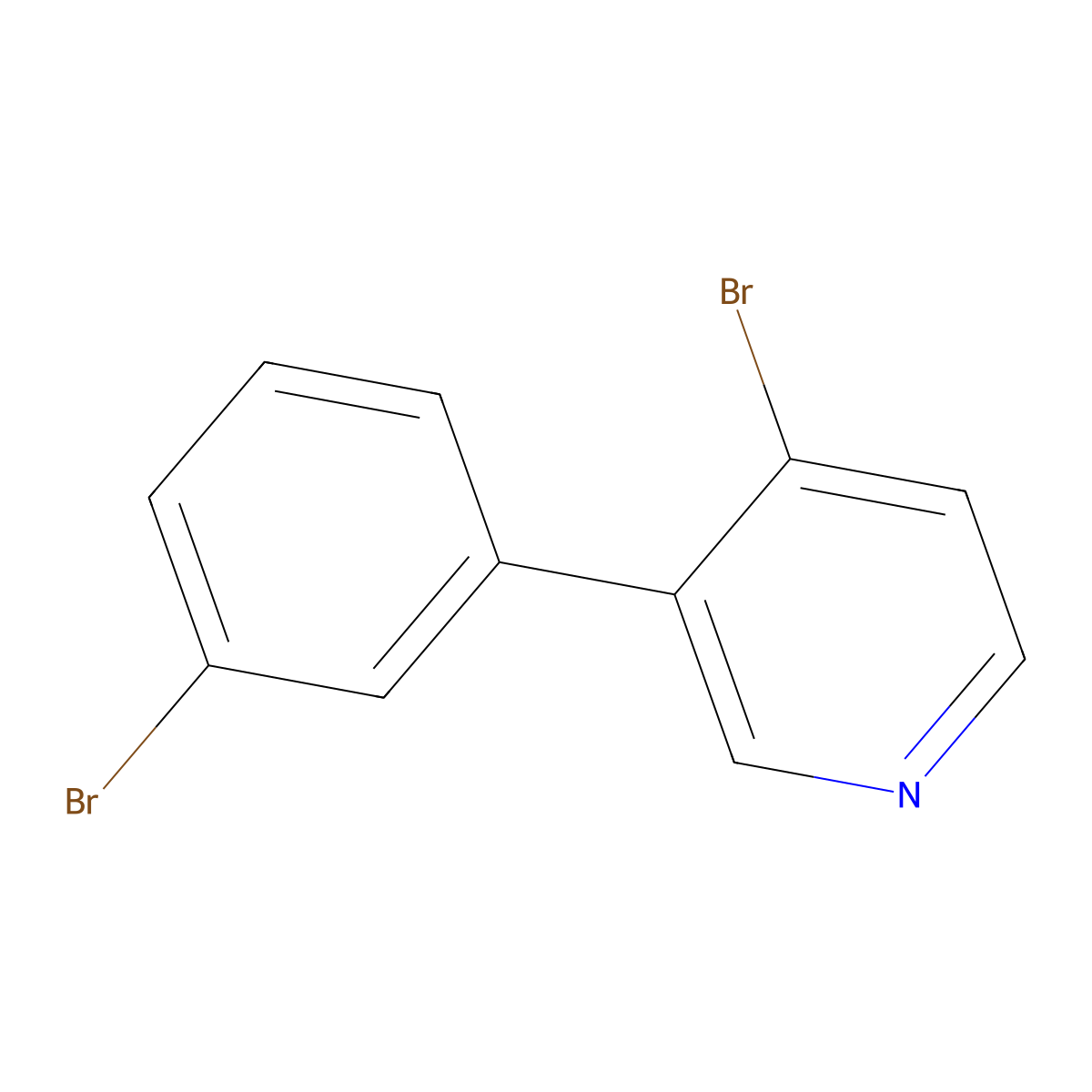 4-Bromo-3-(3-bromophenyl)pyridine molecular structure, CAS 1563533-92-5
