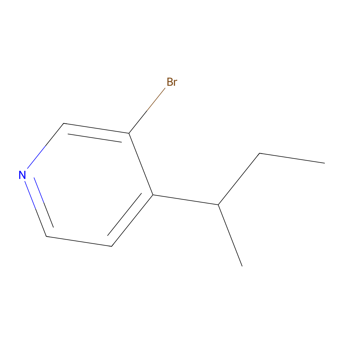 3-Bromo-4-(sec-butyl)pyridine molecular structure, CAS 1563533-94-7