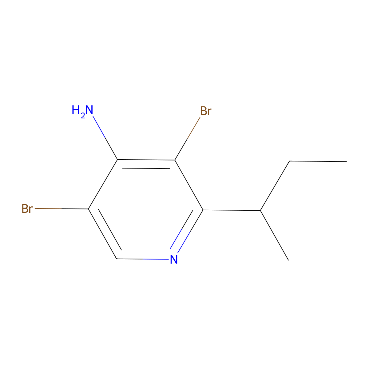 4-Amino-3,5-dibromo-2-(sec-butyl)pyridine molecular structure, CAS 1563533-96-9