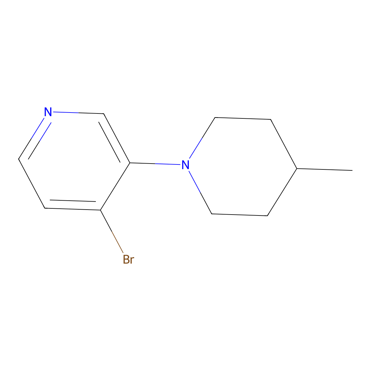 4-Bromo-3-(4-methylpiperidin-1-YL)pyridine molecular structure, CAS 1563534-02-0