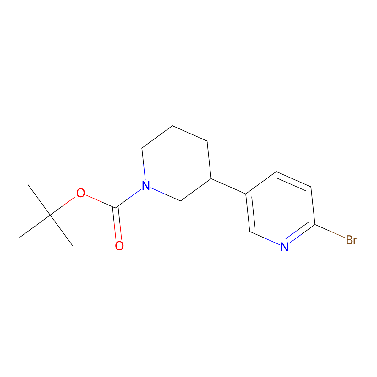 2-Bromo-5-(N-Boc-Piperidin-3-yl)pyridine molecular structure, CAS 1563534-05-3