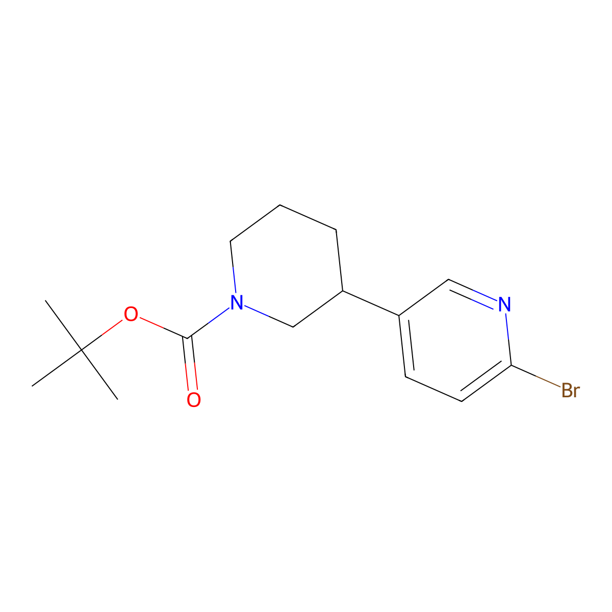 2-Bromo-5-(N-Boc-Piperidin-3-yl)pyridine molecular structure, CAS 1563534-05-3