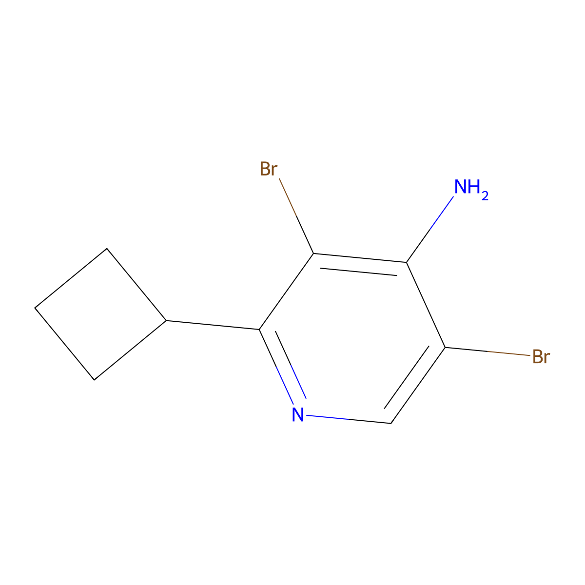 4-Amino-3,5-dibromo-2-(cyclobutyl)pyridine molecular structure, CAS 1563534-08-6