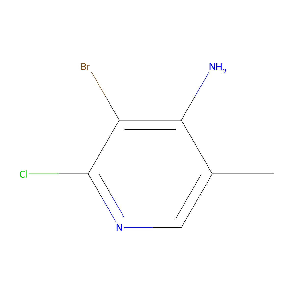 3-Bromo-2-chloro-5-methylpyridin-4-amine molecular structure, CAS 1563534-11-1