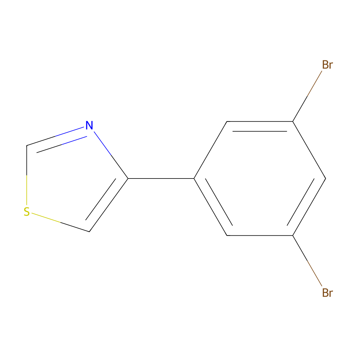 5-(Thiazol-4-yl)-1,3-dibromobenzene molecular structure, CAS 1563534-14-4