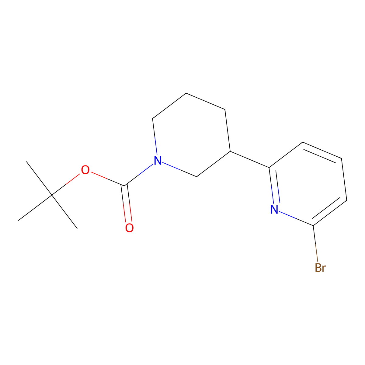 tert-Butyl 3-(6-bromopyridin-2-yl)piperidine-1-carboxylate molecular structure, CAS 1563534-15-5
