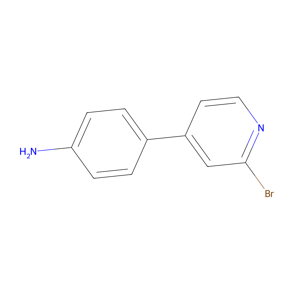 2-Bromo-4-(4-aminophenyl)pyridine molecular structure, CAS 1563534-17-7