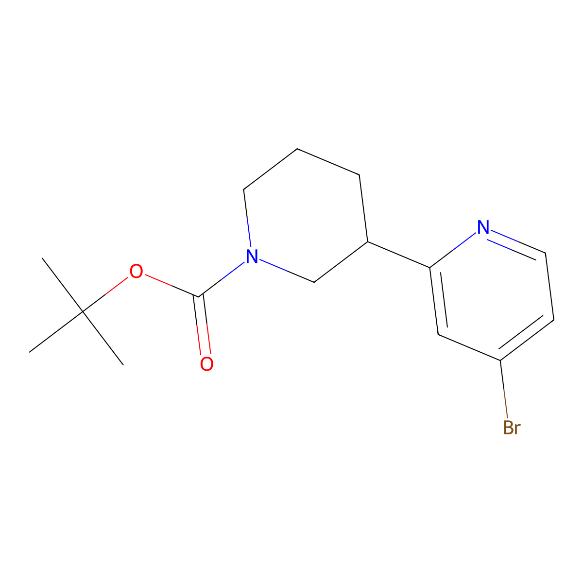 Tert-butyl 3-(4-bromopyridin-2-YL)piperidine-1-carboxylate molecular structure, CAS 1563534-19-9