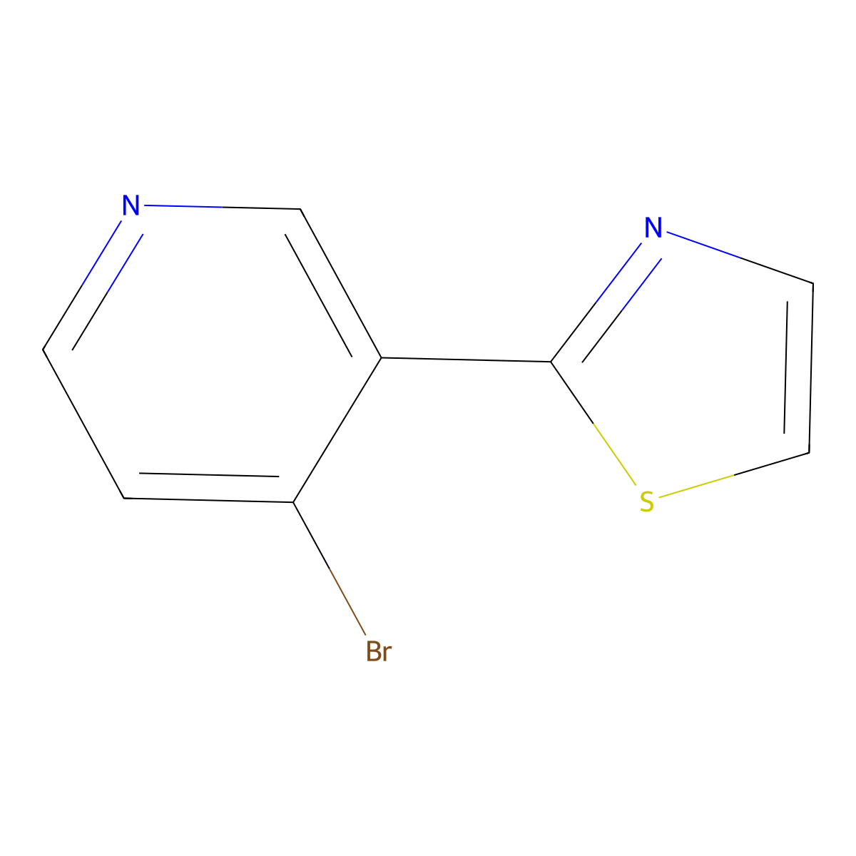 4-Bromo-3-(Thiazol-2-yl)pyridine molecular structure, CAS 1563534-20-2