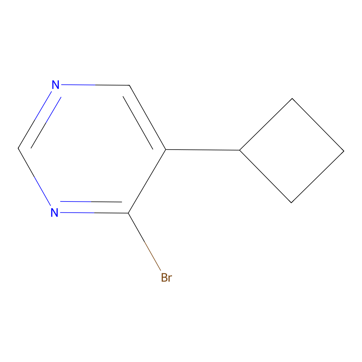 4-Bromo-5-(cyclobutyl)pyrimidine molecular structure, CAS 1563534-32-6