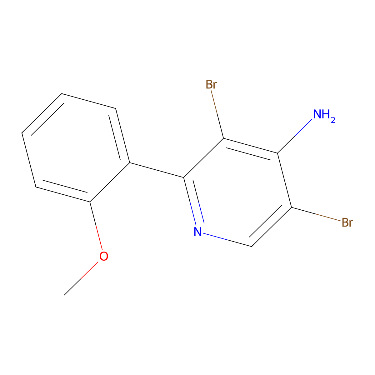 4-Amino-3,5-dibromo-2-(2-methoxyphenyl)pyridine molecular structure, CAS 1563534-36-0