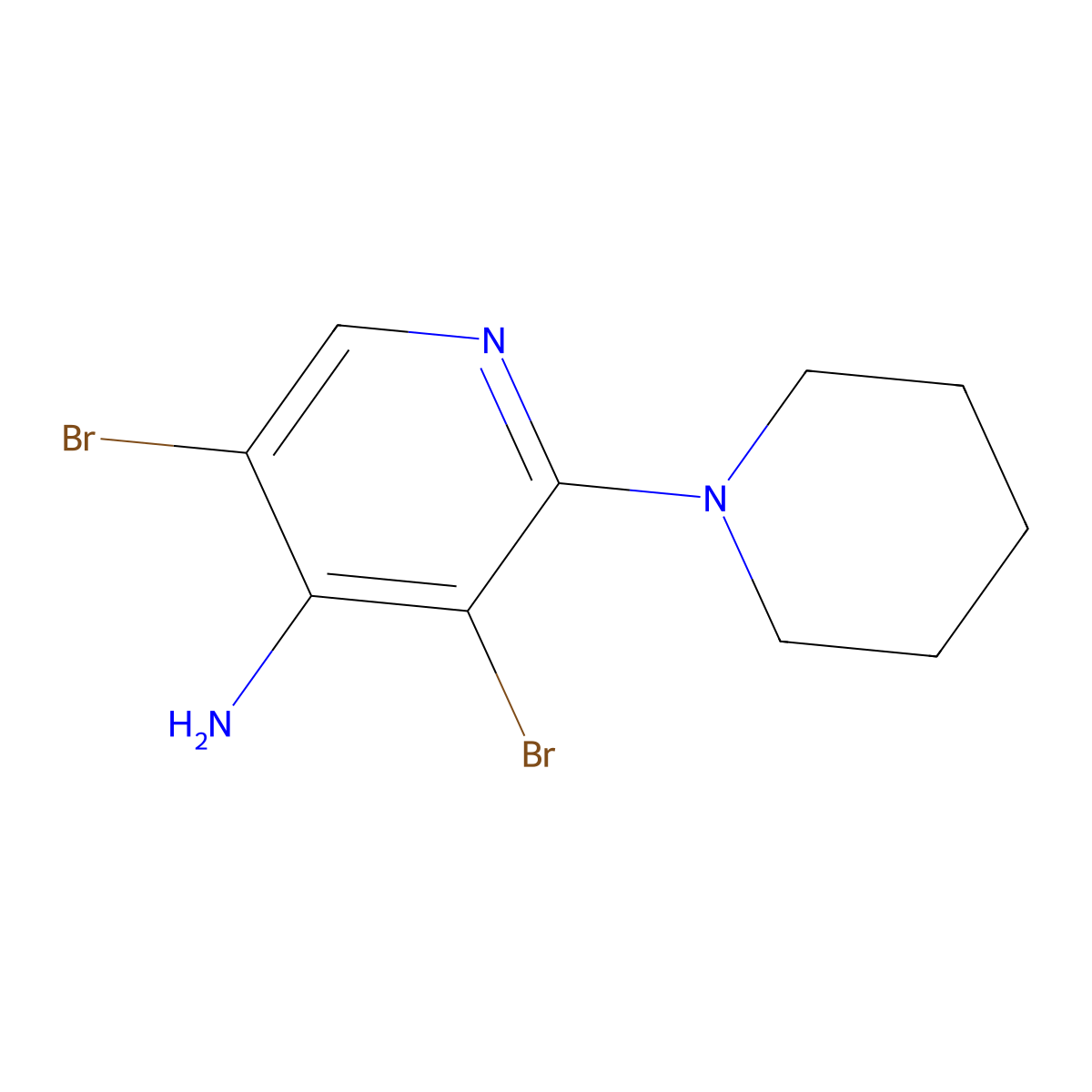 4-Amino-3,5-dibromo-2-(piperidino)pyridine molecular structure, CAS 1563534-38-2
