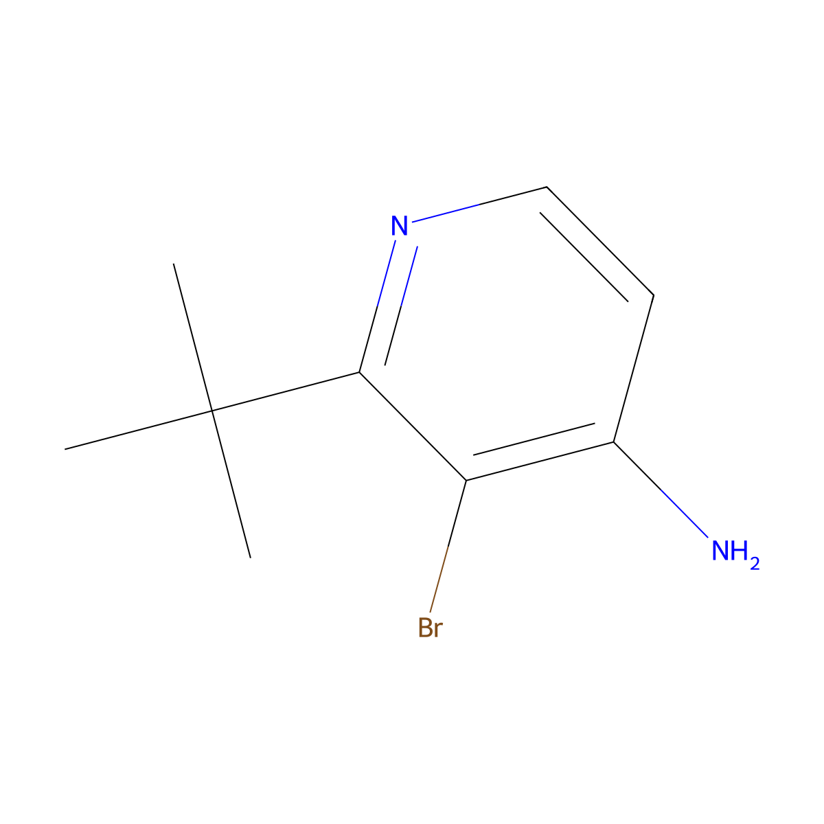 4-Amino-3-bromo-2-(tert-butyl)pyridine molecular structure, CAS 1563534-44-0