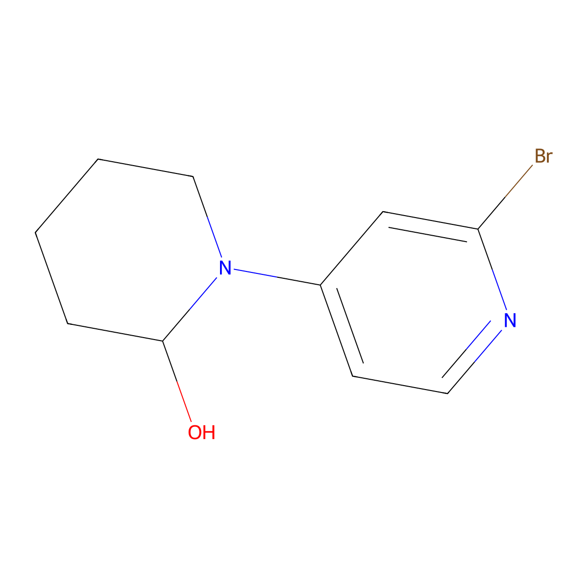 1-(2-Bromopyridin-4-YL)piperidin-2-OL molecular structure, CAS 1563534-46-2