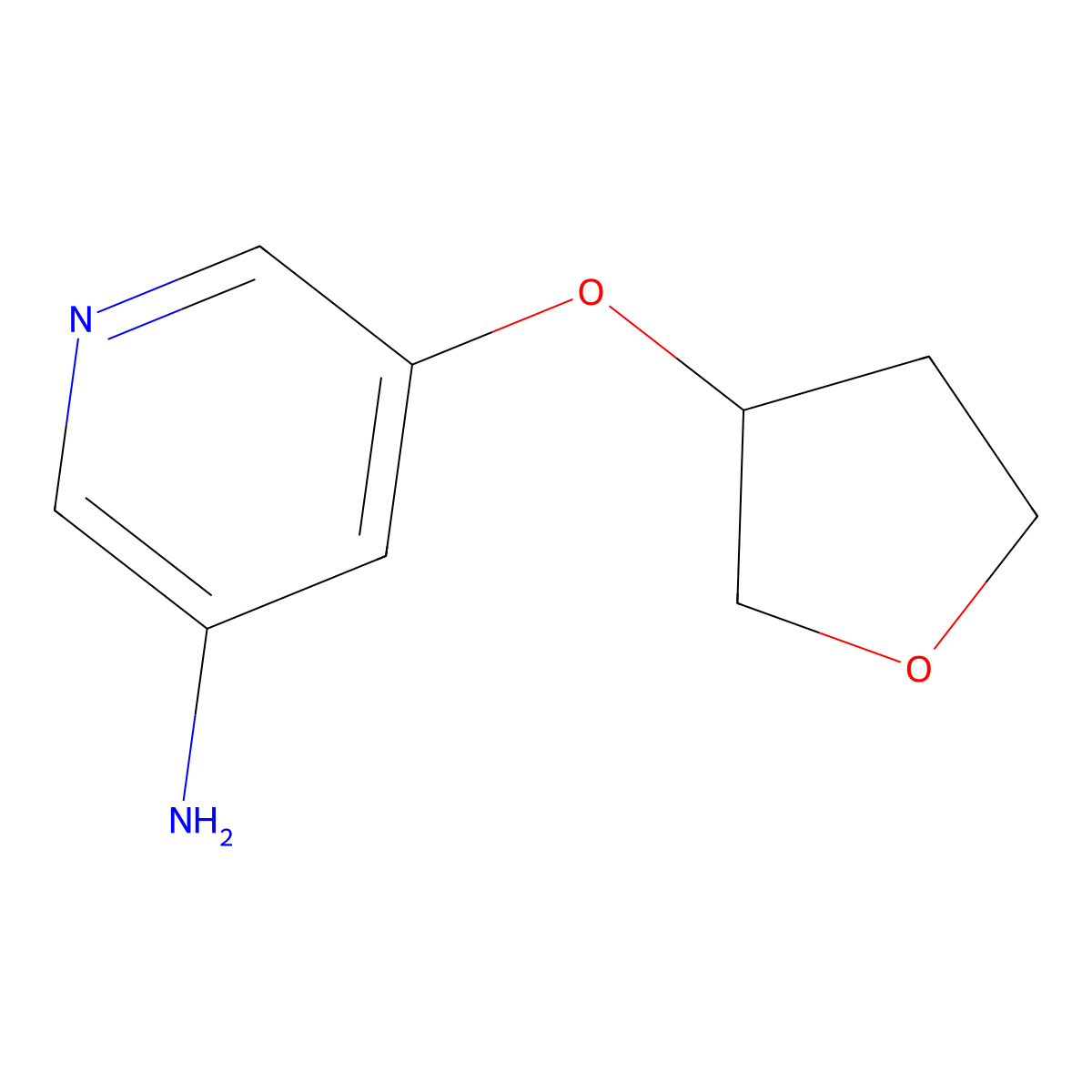 3-Amino-5-(tetrahydrofuran-3-yloxy)pyridine molecular structure, CAS 1563534-47-3