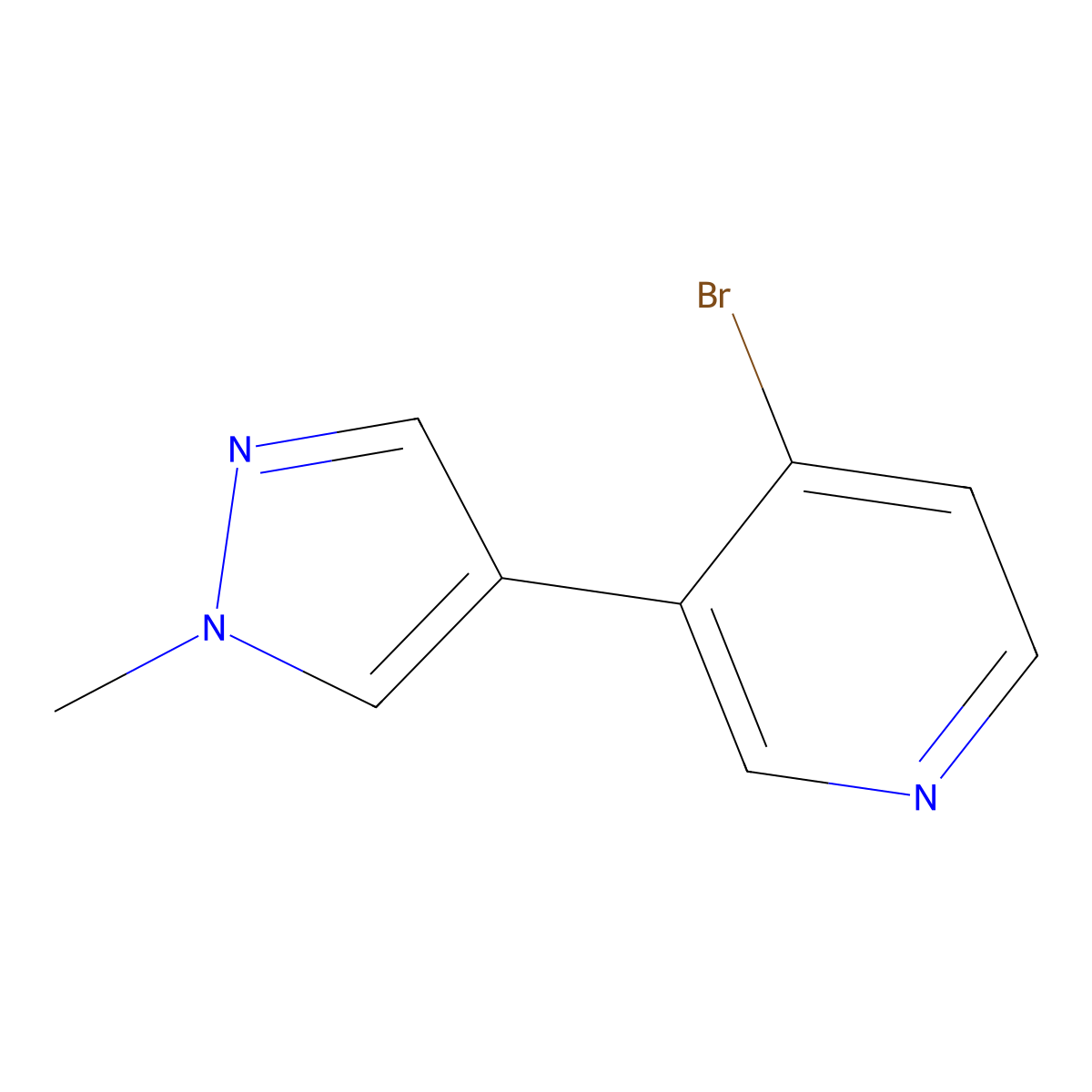 4-Bromo-3-(1-methyl-1H-pyrazol-4-YL)pyridine molecular structure, CAS 1563534-48-4