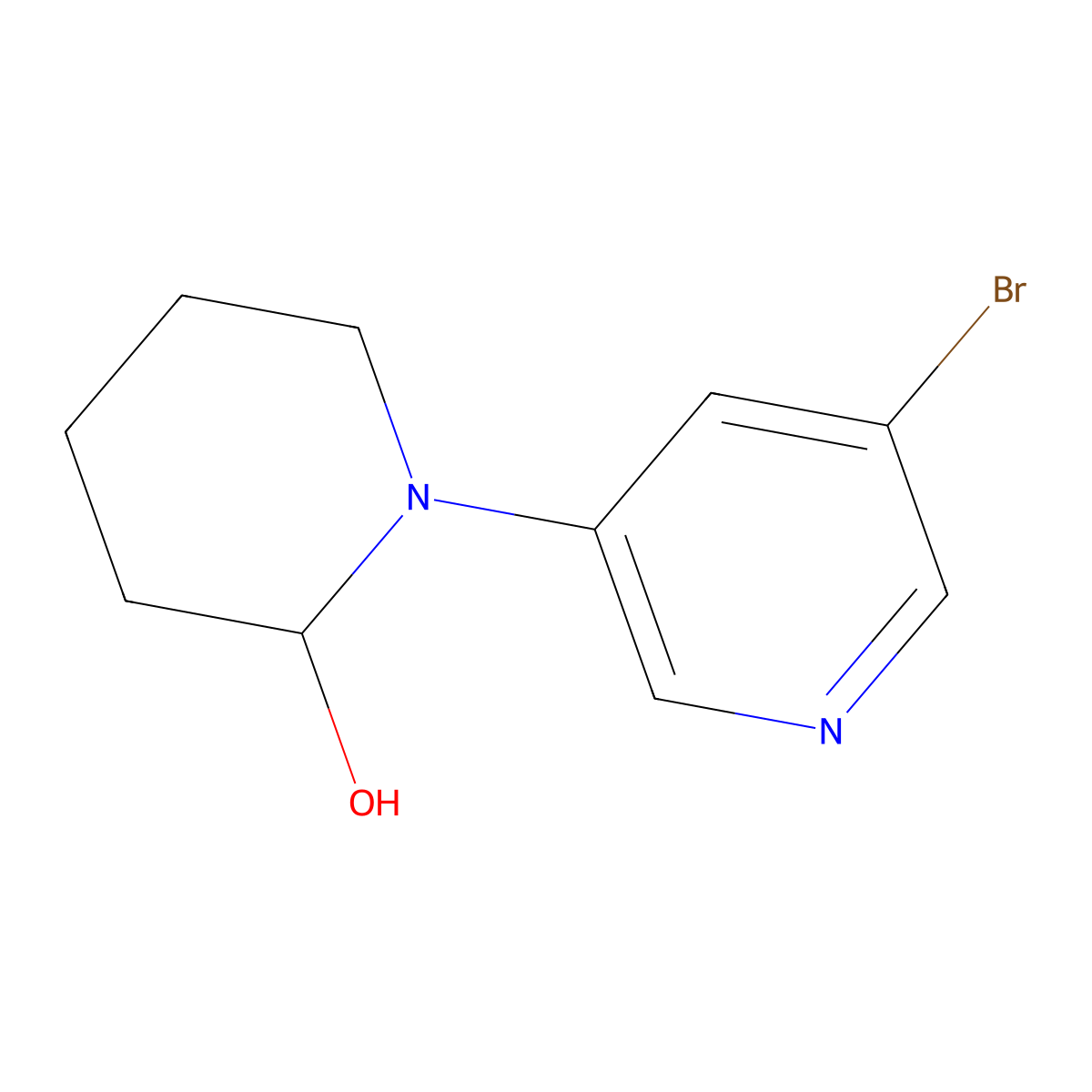1-(3-Bromopyridin-5-YL)piperidin-2-OL molecular structure, CAS 1563534-49-5