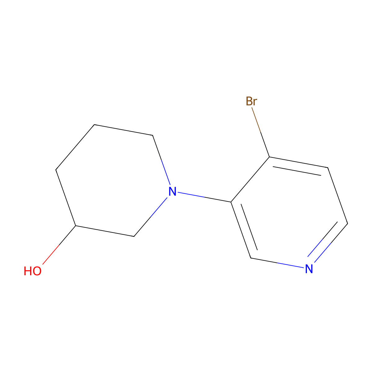 1-(4-Bromopyridin-3-YL)piperidin-3-OL molecular structure, CAS 1563534-50-8