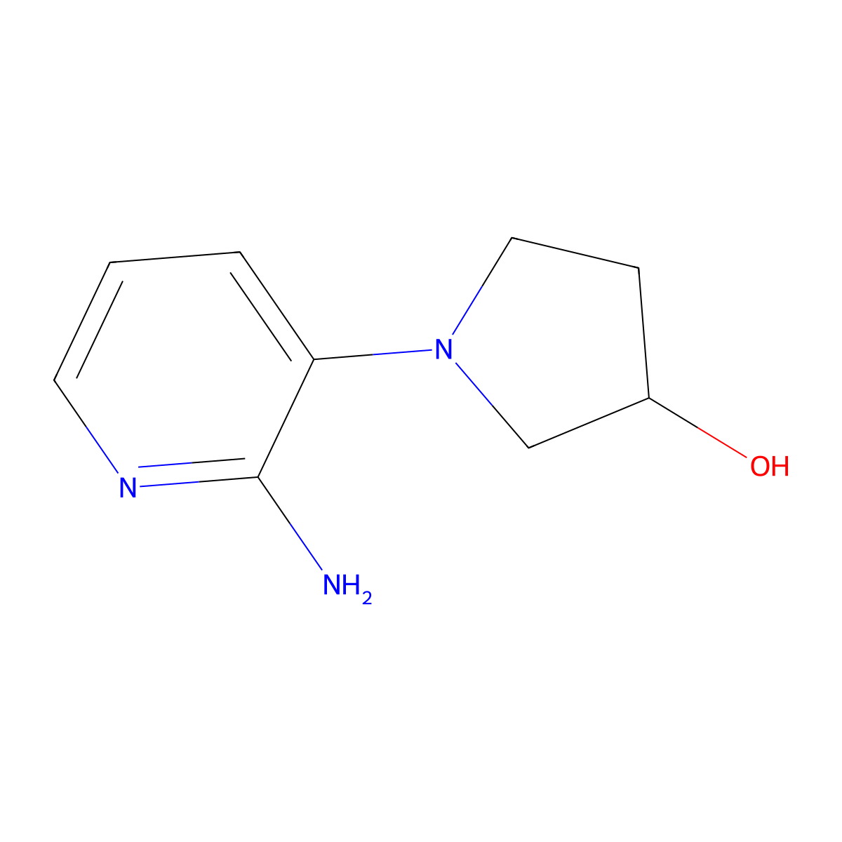 1-(2-Aminopyridin-3-yl)pyrrolidin-3-ol molecular structure, CAS 1563534-54-2