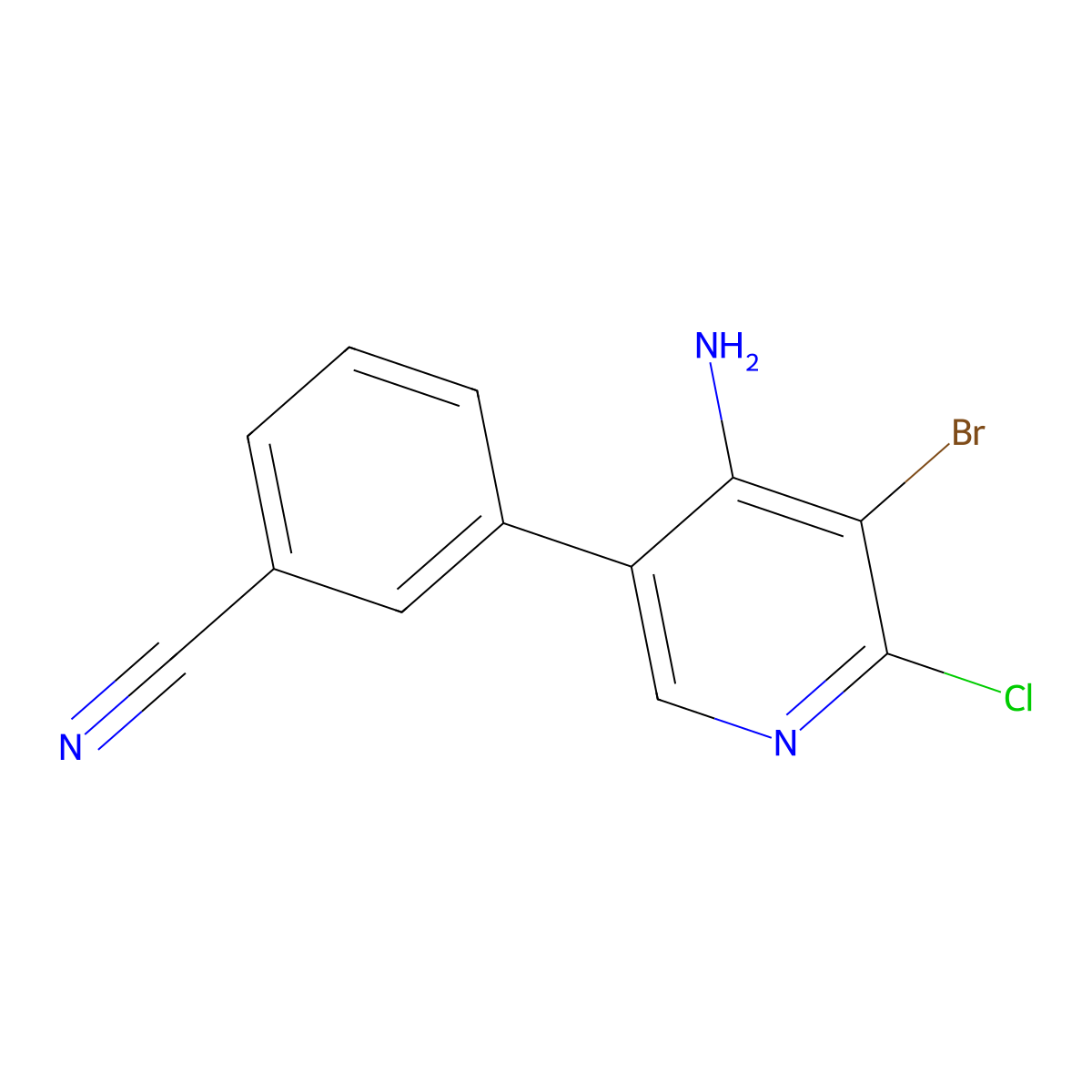 4-Amino-2-chloro-3-bromo-5-(3-cyanophenyl)pyridine molecular structure, CAS 1563534-56-4