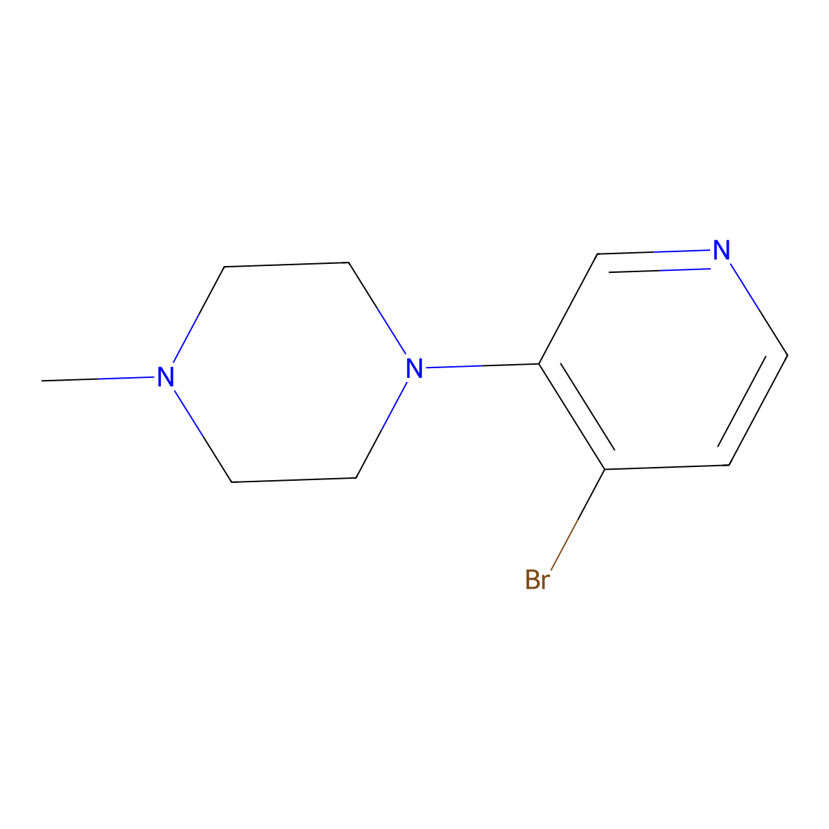 4-Bromo-3-(N-methylpiperazin-1-yl)pyridine molecular structure, CAS 1563534-59-7