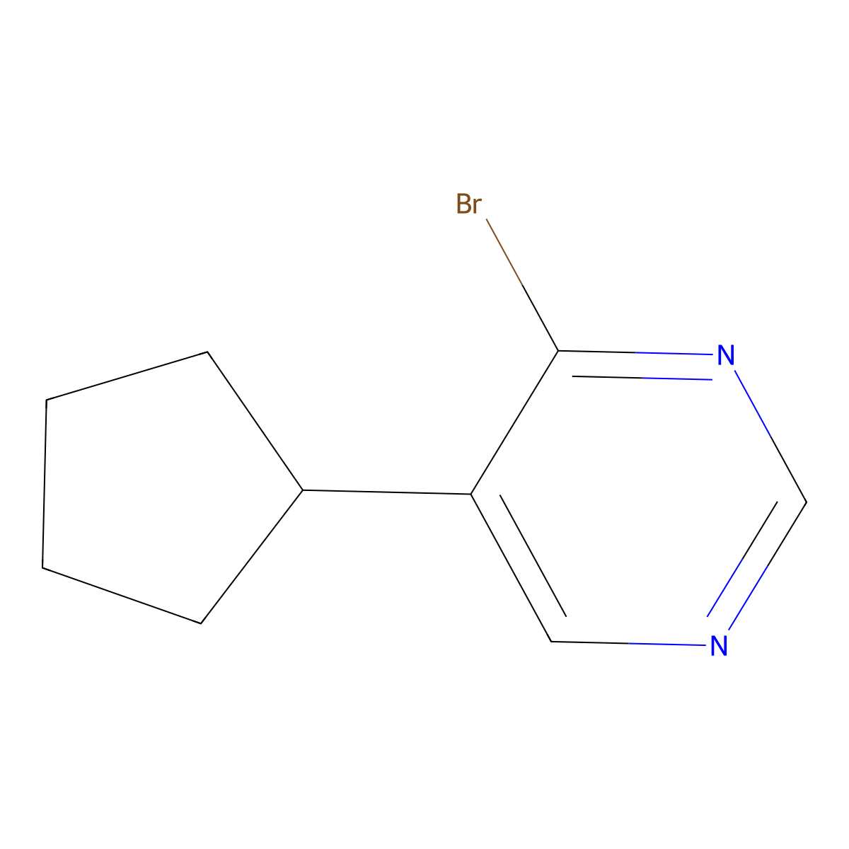 4-Bromo-5-(cyclopentyl)pyrimidine molecular structure, CAS 1563534-62-2