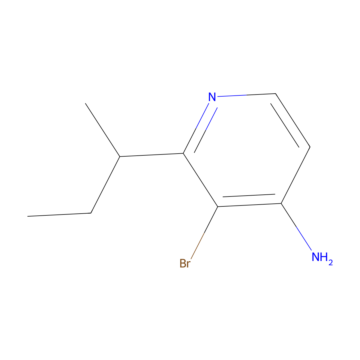 4-Amino-3-bromo-2-(sec-butyl)pyridine molecular structure, CAS 1563534-63-3