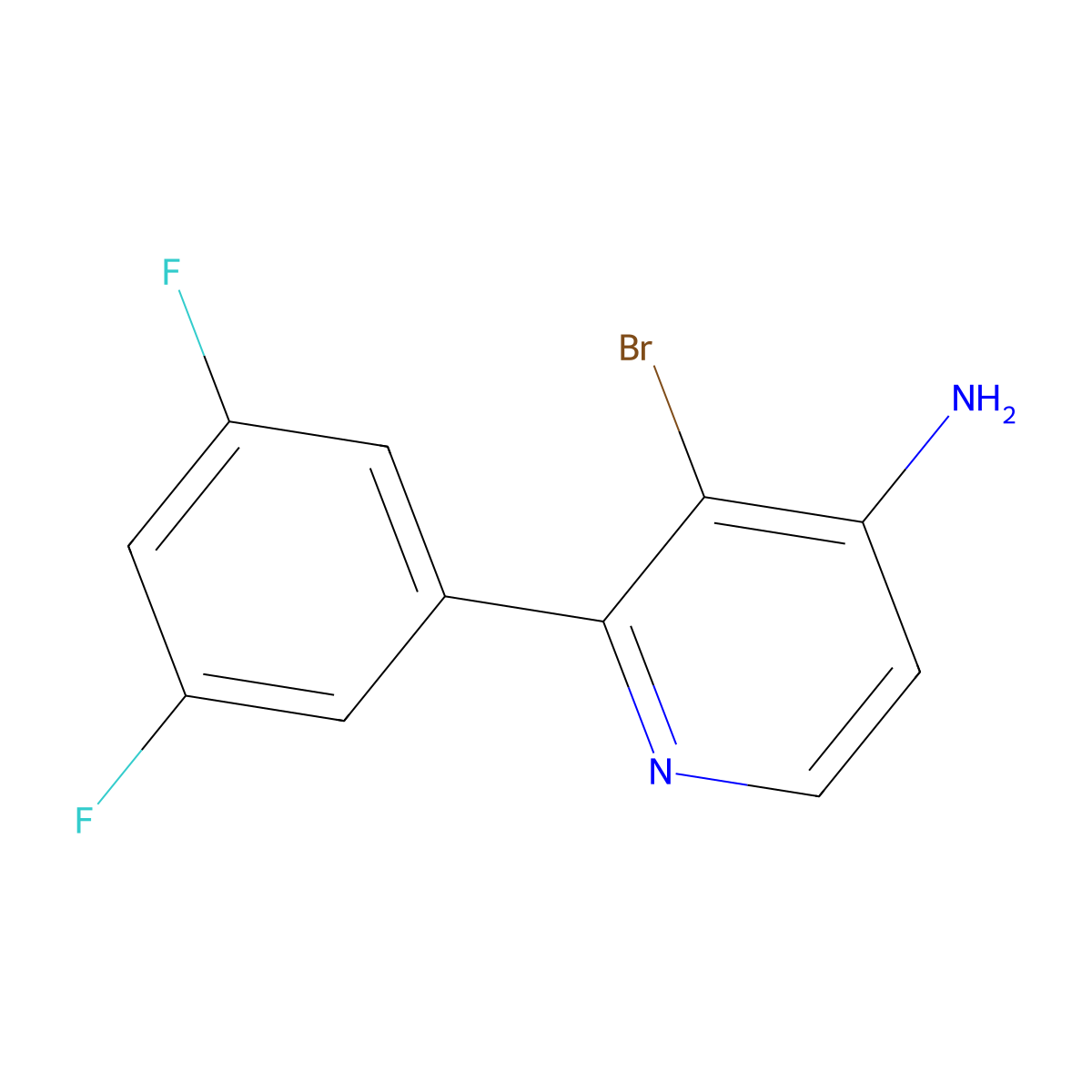 4-Amino-3-bromo-2-(3,5-difluorophenyl)pyridine molecular structure, CAS 1563534-64-4