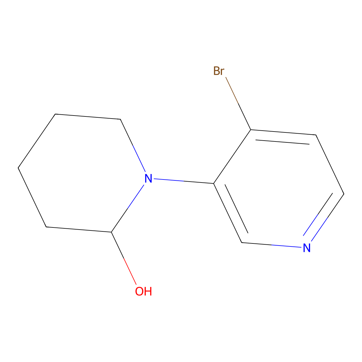 1-(4-Bromopyridin-3-YL)piperidin-2-OL molecular structure, CAS 1563534-69-9