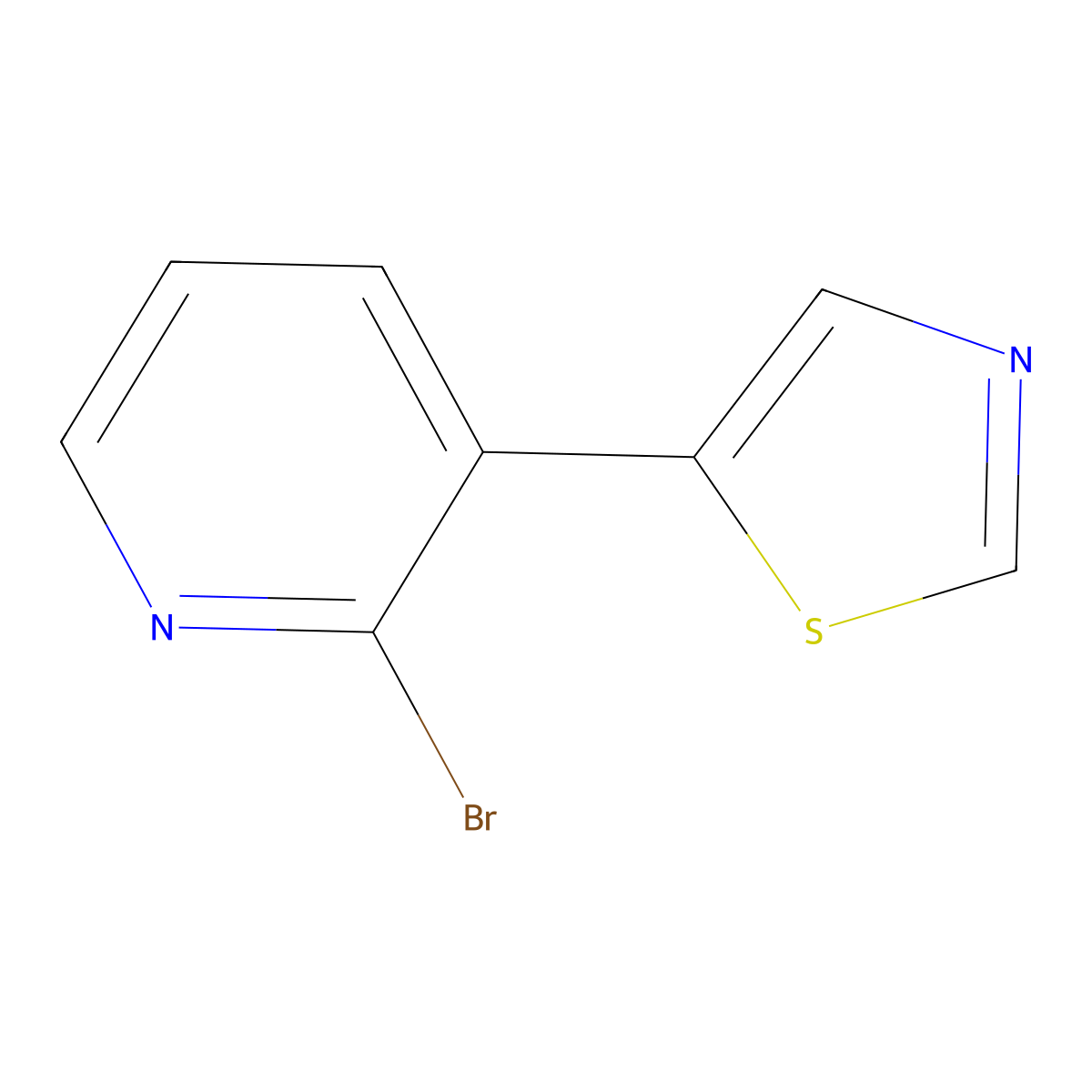 2-Bromo-3-(1,3-thiazol-5-YL)pyridine molecular structure, CAS 1563534-71-3
