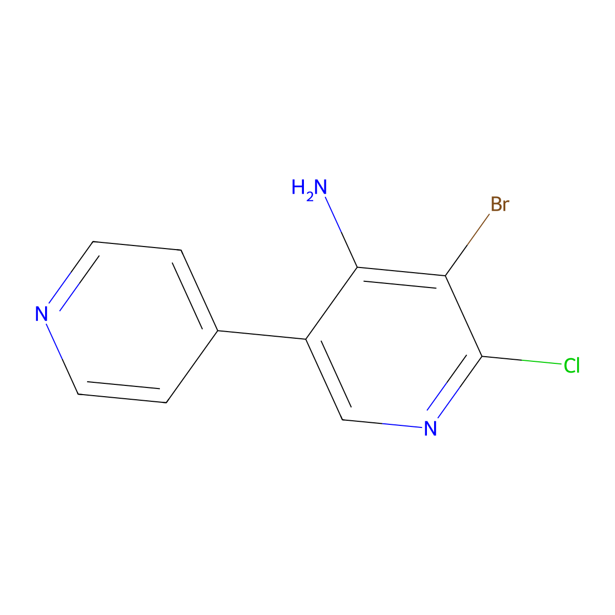 4-Amino-2-chloro-3-bromo-5,4'-bipyridine molecular structure, CAS 1563534-72-4