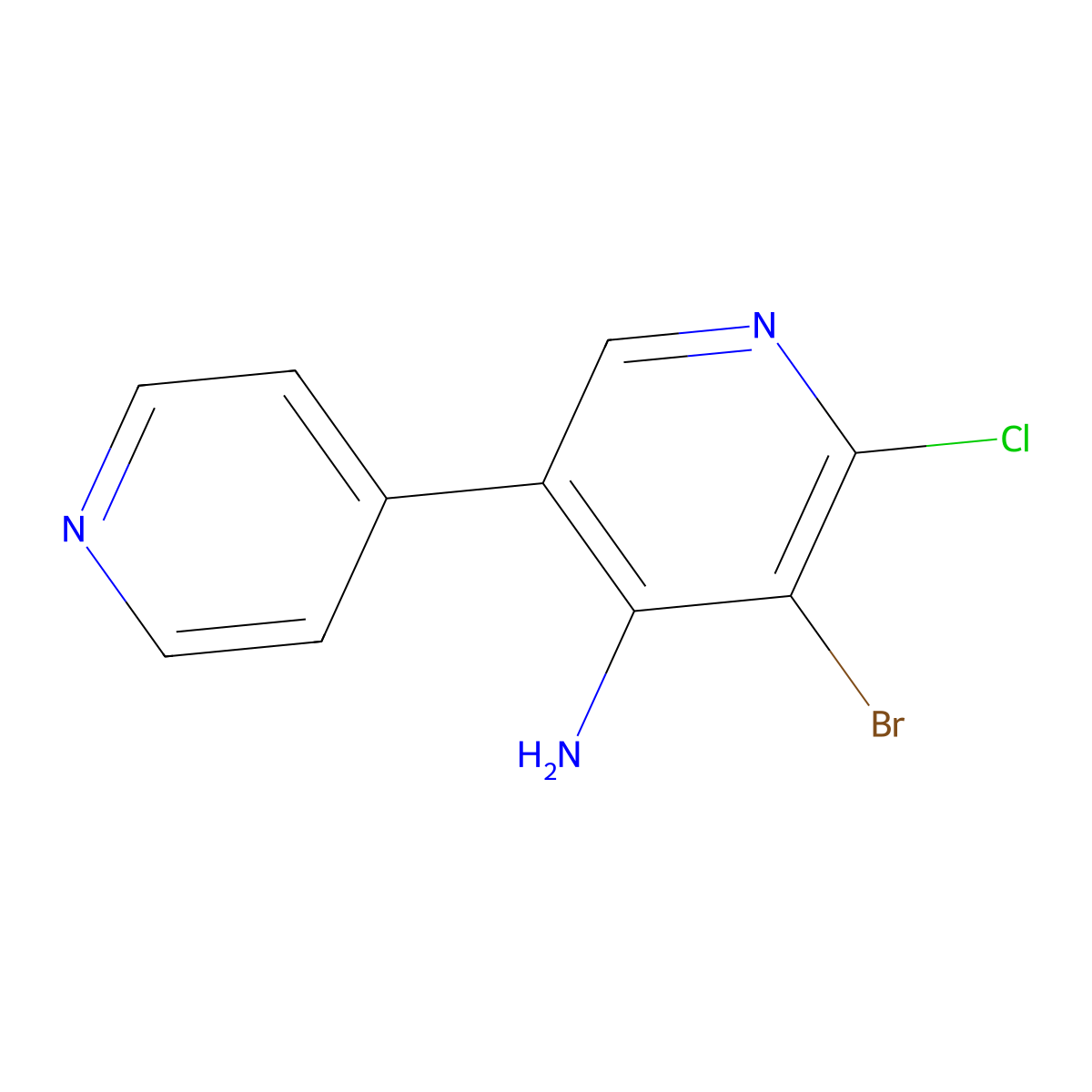 4-Amino-2-chloro-3-bromo-5,4'-bipyridine molecular structure, CAS 1563534-72-4