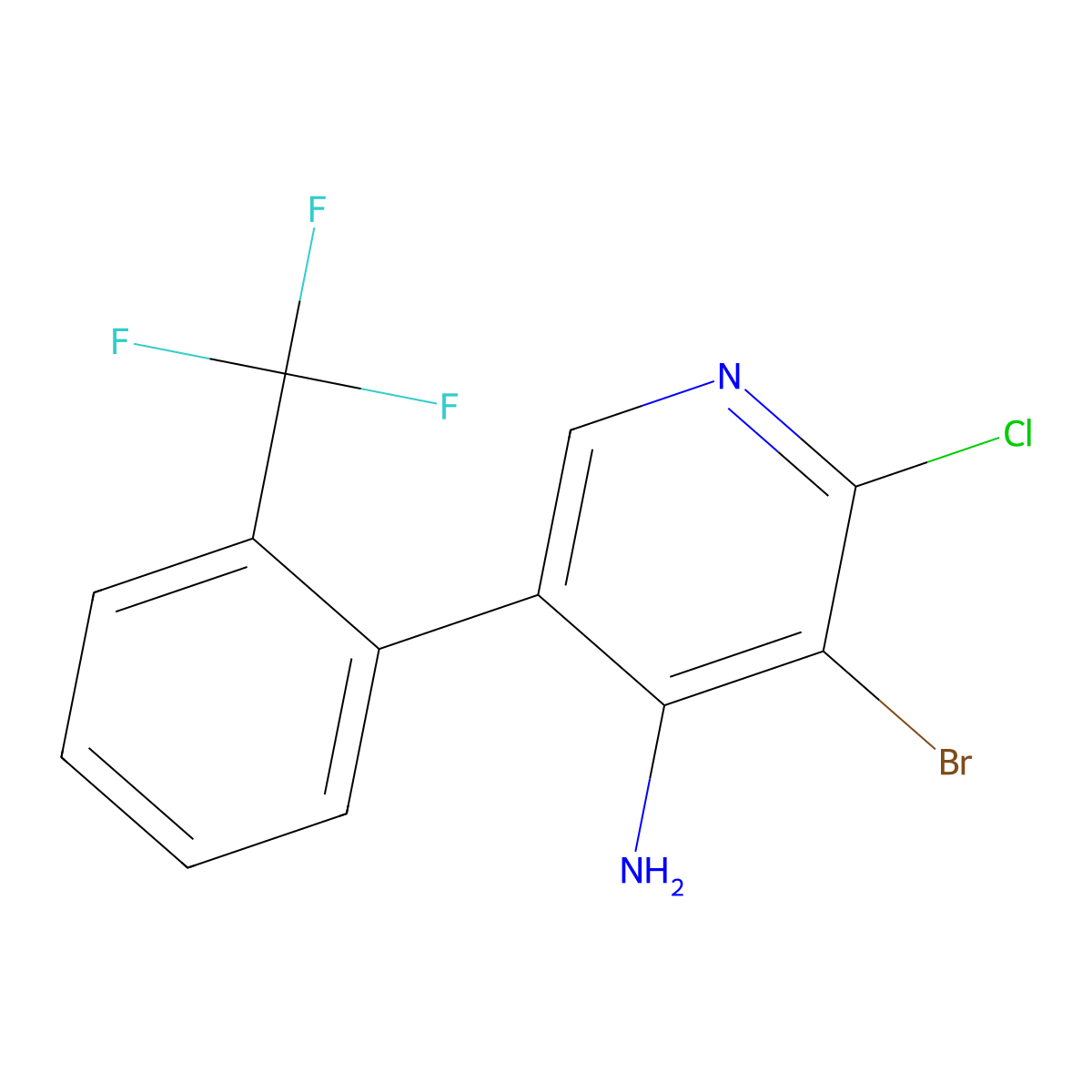 4-Amino-2-chloro-3-bromo-5-(2-trifluoromethylphenyl)pyridine molecular structure, CAS 1563534-73-5